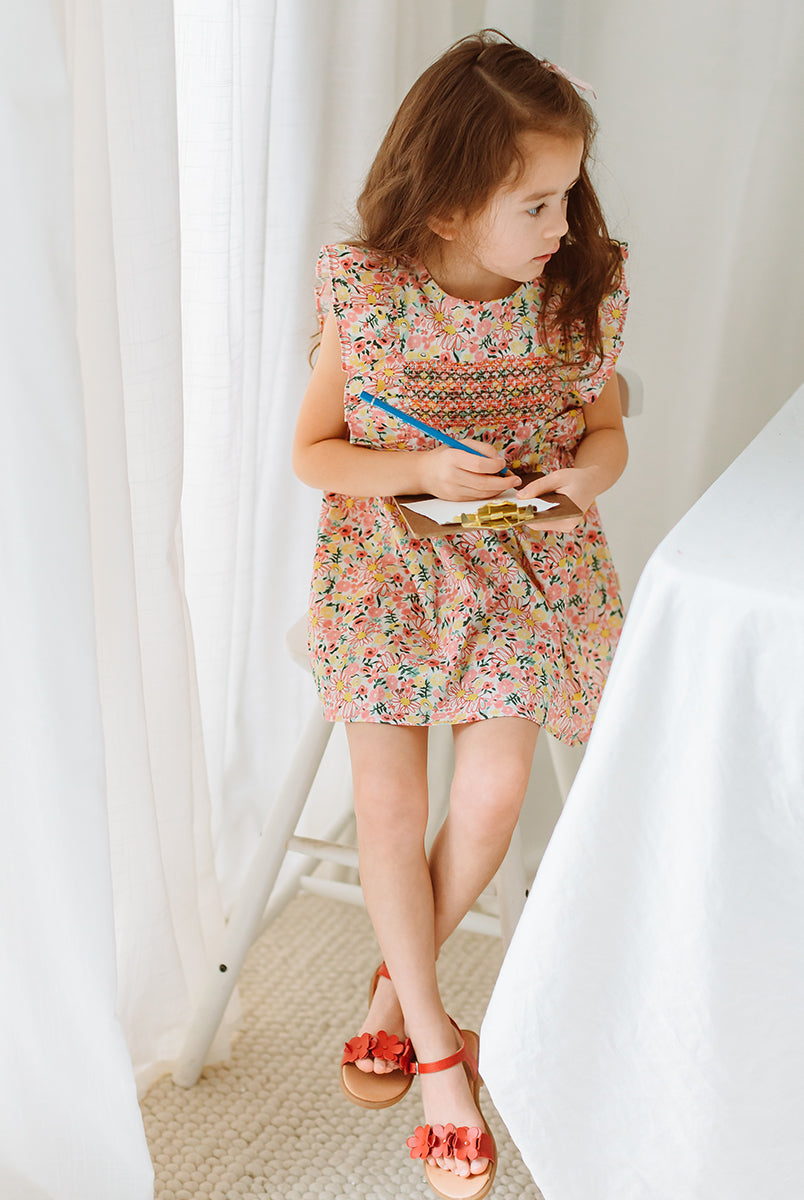 Laurel Smocked Dress, Colourful Newnham – view 4