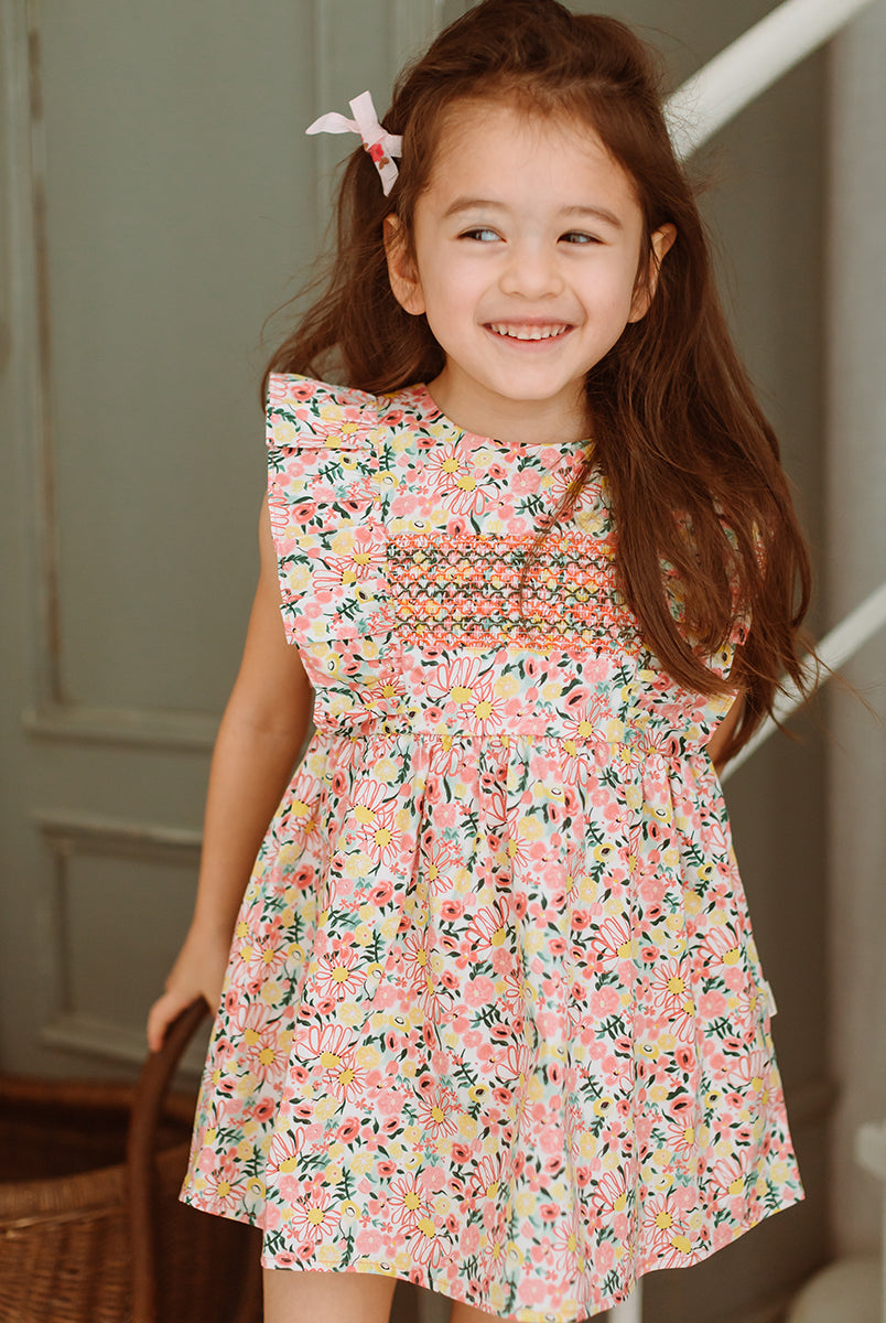 Laurel Smocked Dress, Colourful Newnham – view 5