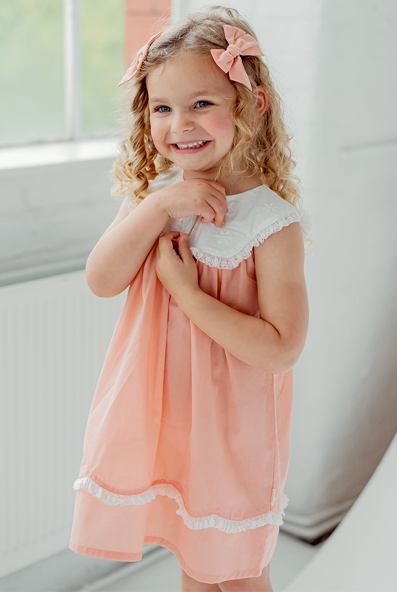 Betty Embroidery Collar Dress, Grapefruit – view 7