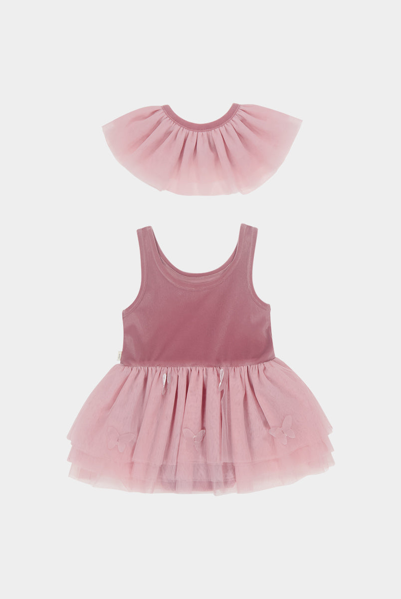 Whitby Tulle Dress & Collar Set, Velvet Pink – view 8