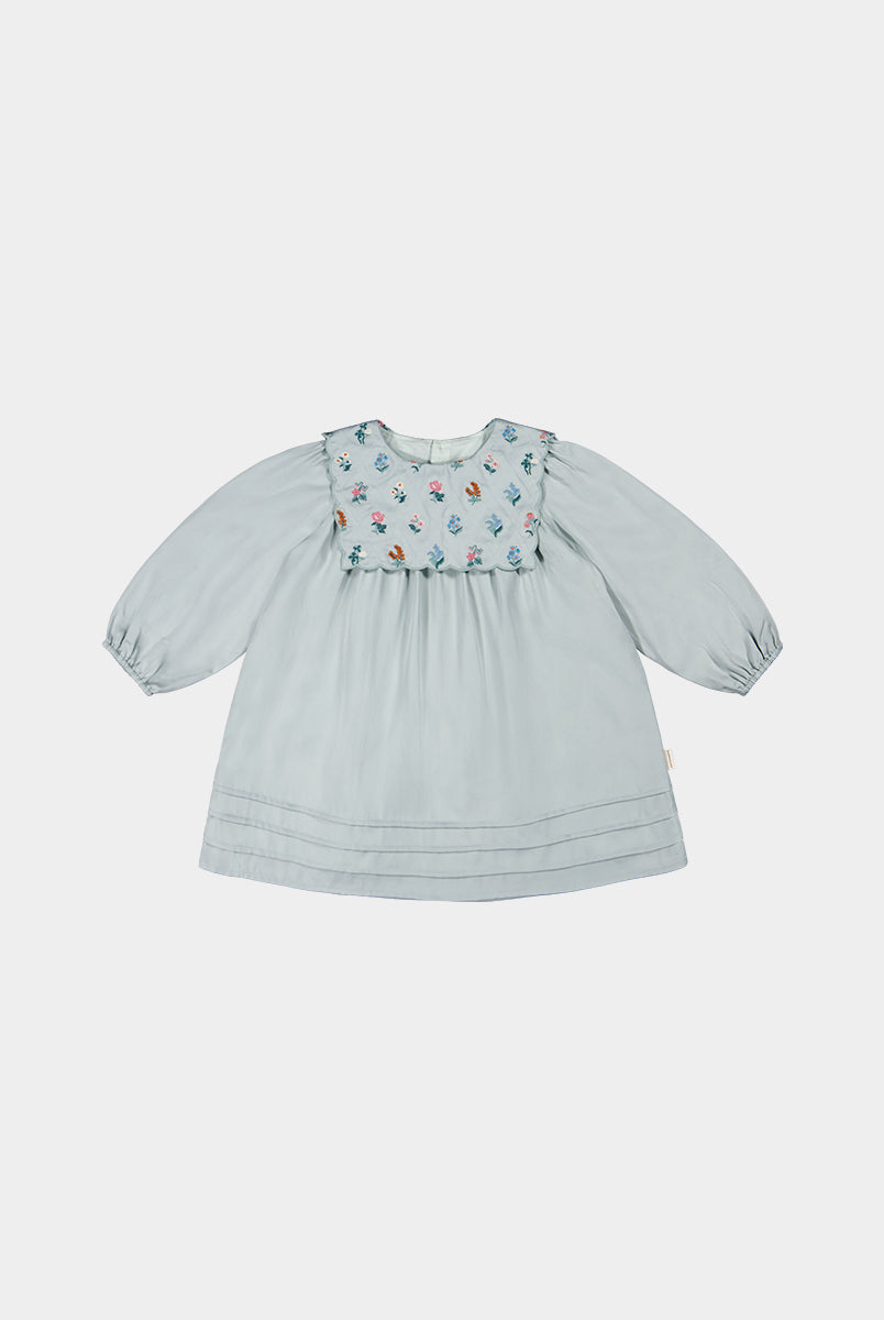 Ely Embroidered Dress, Pea Green – view 2