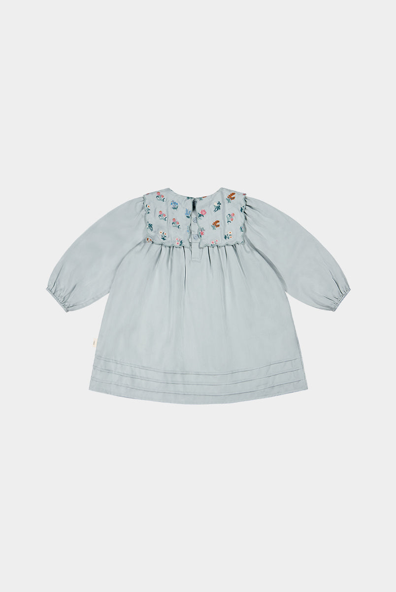Ely Embroidered Dress, Pea Green – view 8