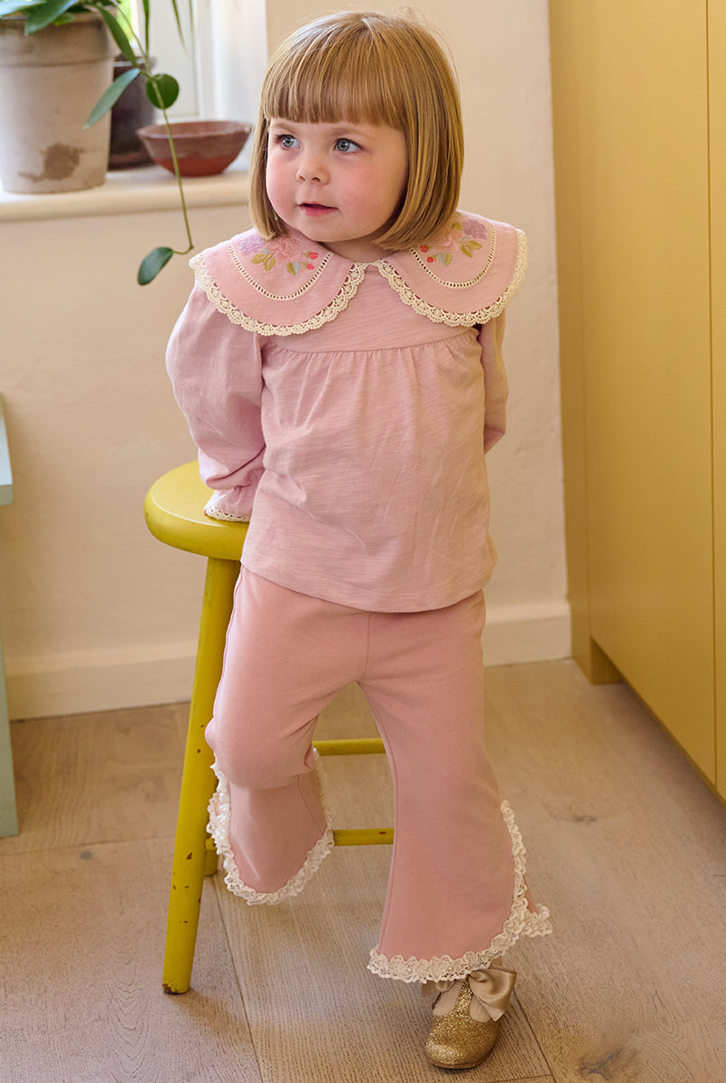 Quebec Embroidered Tee, Light Rose – view 6