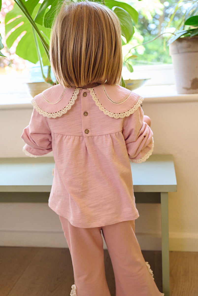 Quebec Embroidered Tee, Light Rose – view 7