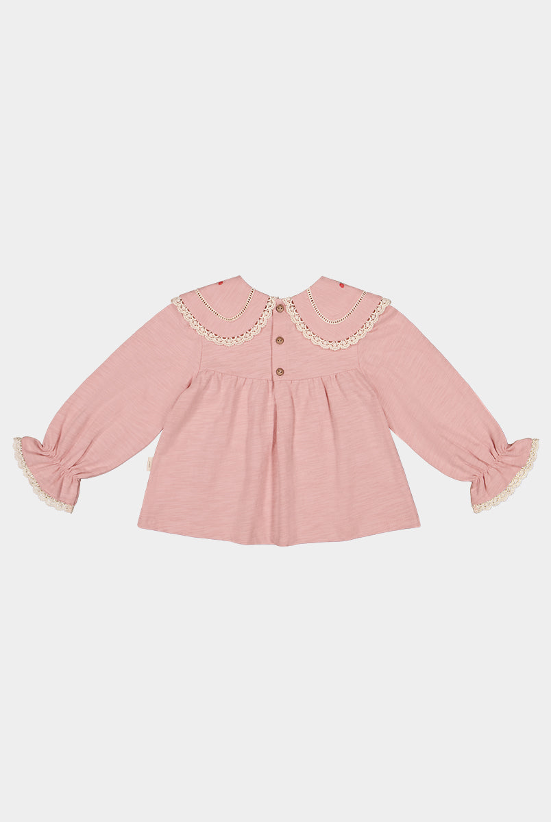 Quebec Embroidered Tee, Light Rose – view 8