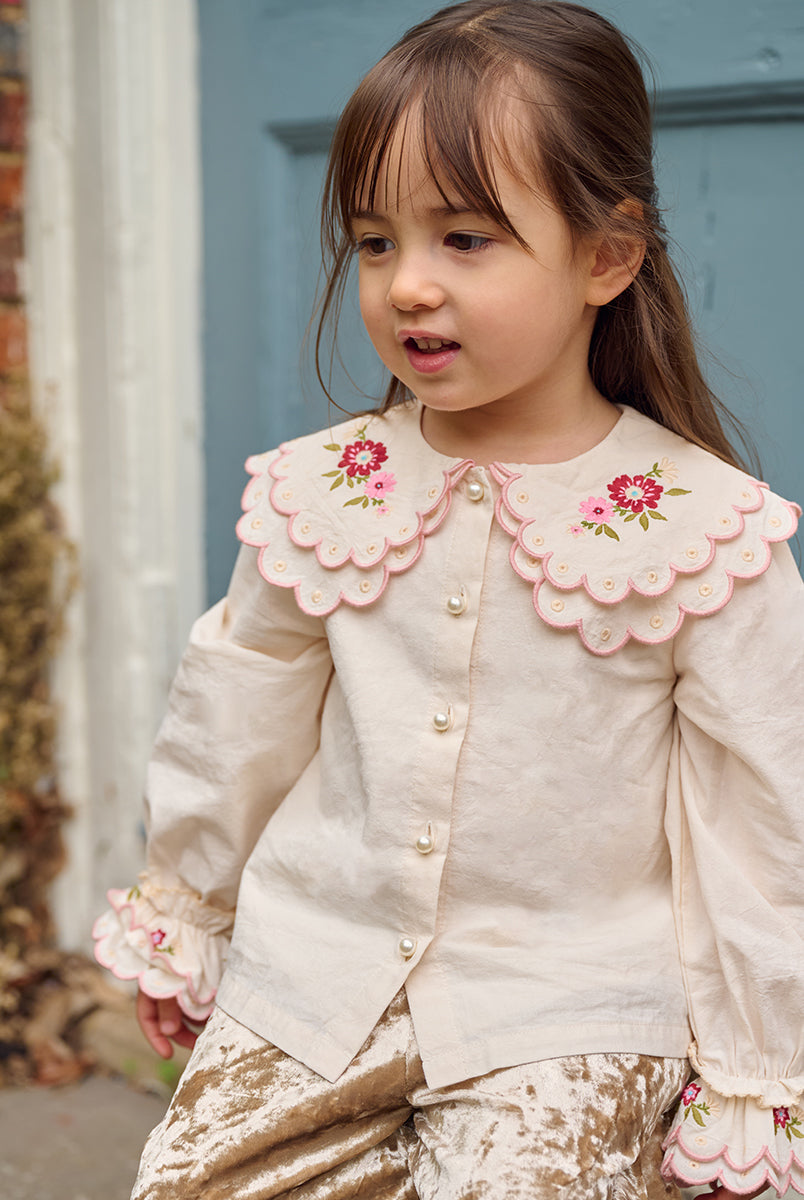 Venice Double-Collar Shirt, Almond White – view 4