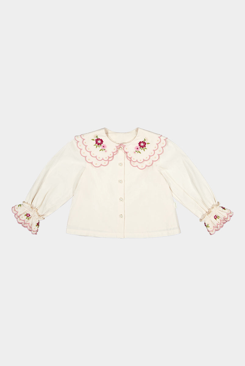 Venice Double-Collar Shirt, Almond White – view 2