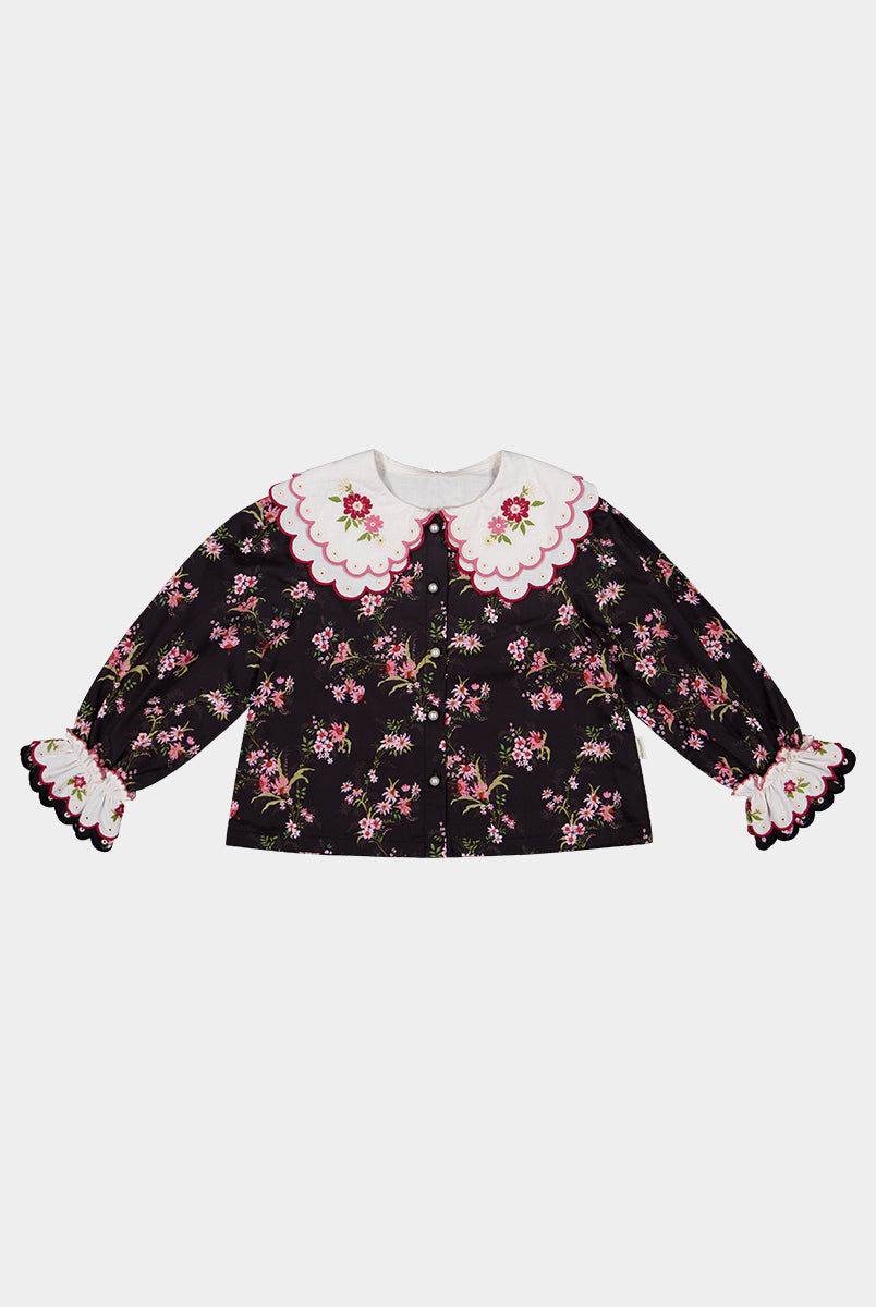 Venice Double-Collar Shirt, Chelsea Mews, Black – view 2
