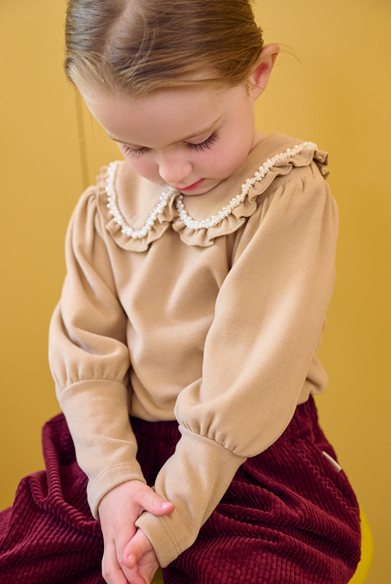 Vienna Pearl Top, Khaki – view 3